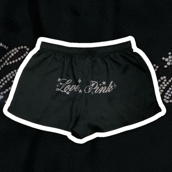 PINK Victoria's Secret Other - PINK Victoria's Secret Blinged Black Lounge Shorts. NWT. Sz. S
